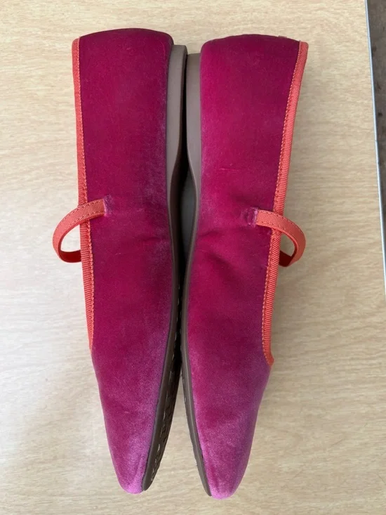 Birdies Hummingbird Velvet Mary Jane Flats In Hot Pink & Orange Sz 8.5 - Picture 12 of 12